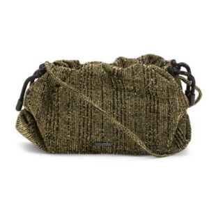 NWT REBECCA MINKOFF Gold Tied Up Clutch And Shoulder Bag With Drawstring Closure